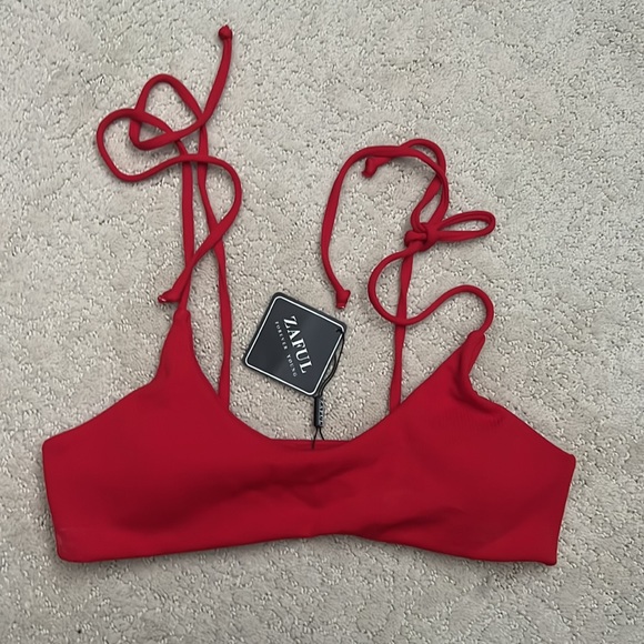Red Ribbed Bikini - Picture 2 of 5